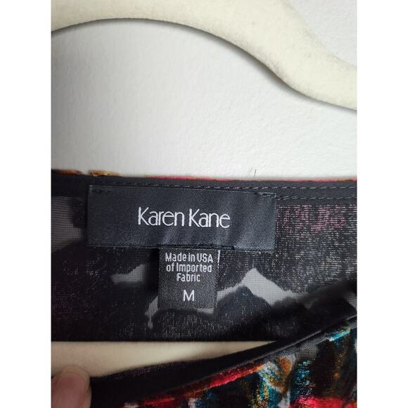 Karen Kane sheer velvet burnout blouse sz M bell sleeve witchy goth fairy - Picture 5 of 7